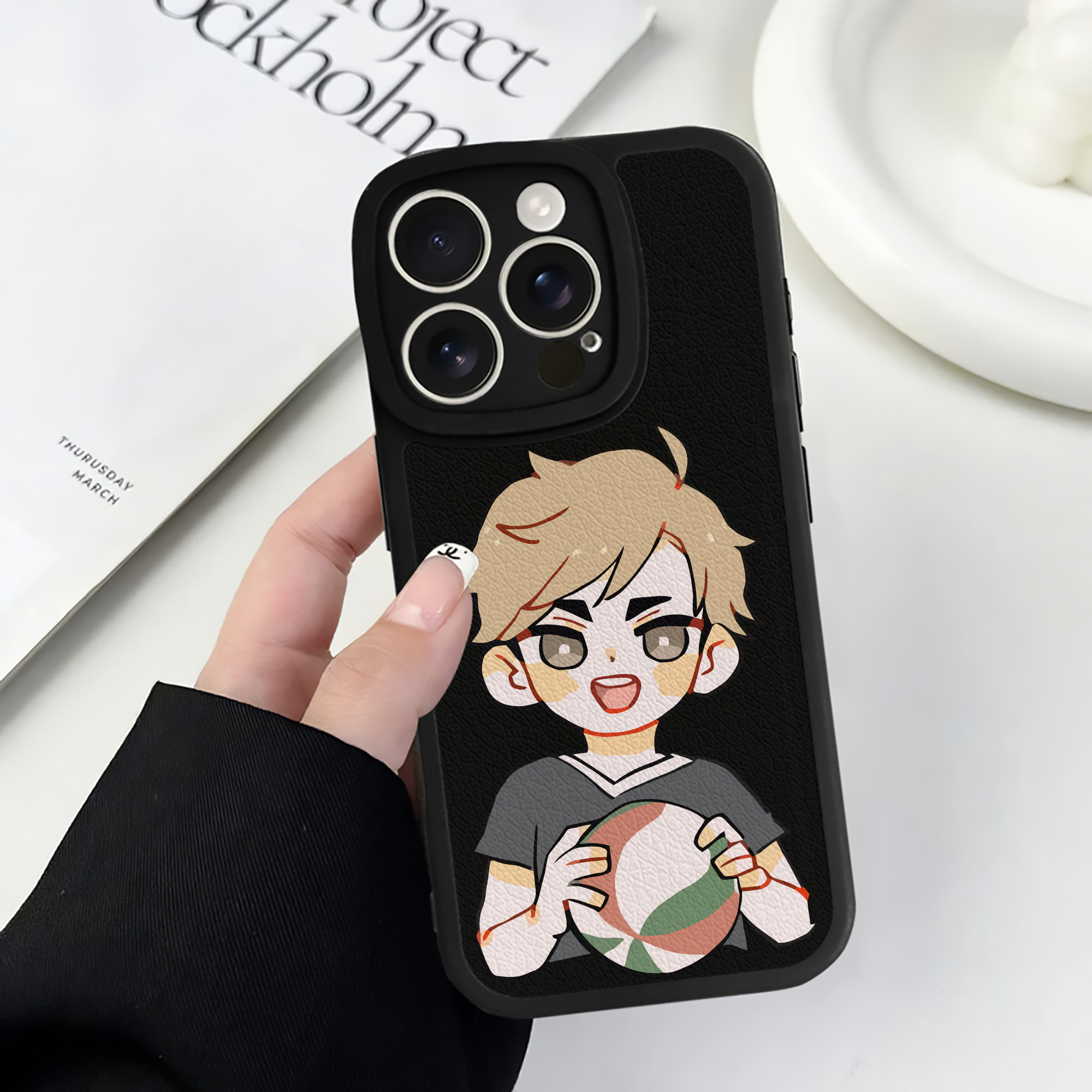 （画像用） ハイキュー!! Haikyu!! 【iPhone 16シリーズ対応】シリコンスマホケース（レザー調） 材質：シリコン